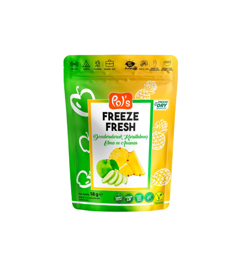 Freeze Fresh Dondurularak Kurutulmuş Ananas - Elma Mix 18 gr.