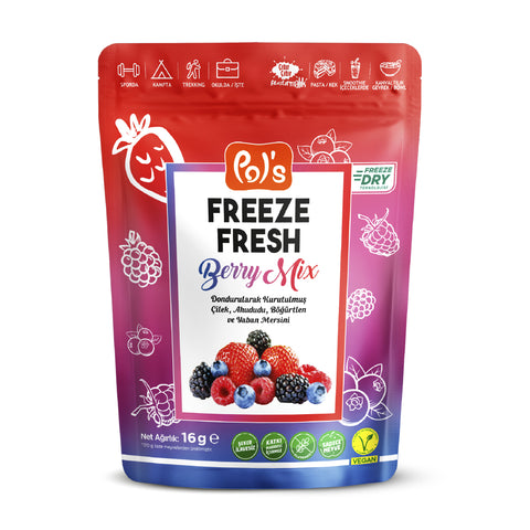 Pol's Freeze Fresh Dondurularak Kurutulmuş Berry Mix 16 g