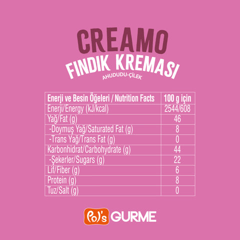 Pol's Gurme Creamo Ahududu-Çilek Fındık Kreması 250 g
