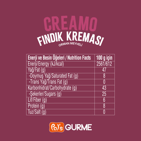 Pol’s Gurme Creamo Orman Meyveli Fındık Kreması 250 g