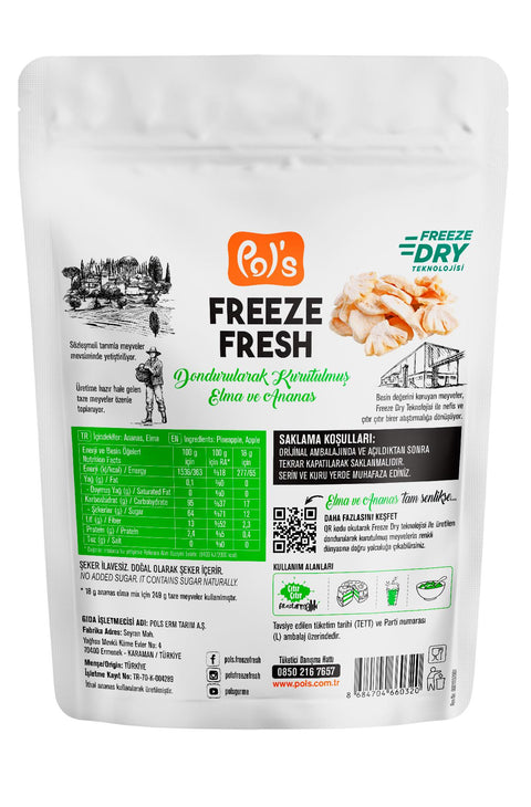 Freeze Fresh Dondurularak Kurutulmuş Ananas - Elma Mix 18 gr.