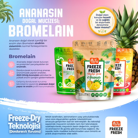 Pol's Freeze Fresh Dondurularak Kurutulmuş Ananas 20 g x 7