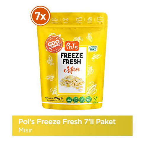 Pol's Freeze Fresh Dondurularak Kurutulmuş Mısır 25 gr x 7