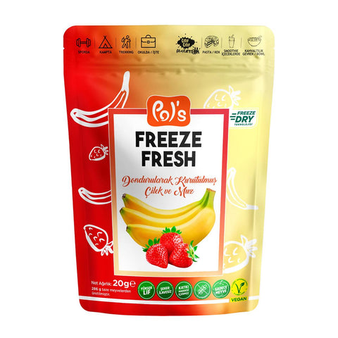 Pol's Freeze Fresh Dondurularak Kurutulmuş Muz - Çilek Mix 20 g