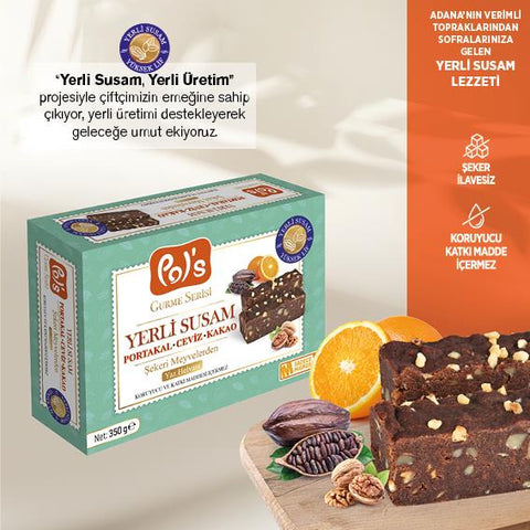 Pol's Gurme Yerli Susam Portakallı Cevizli Kakaolu Yaz Helvası 350 g