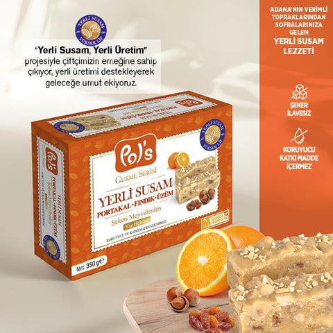 Pol's Gurme Yerli Susam Portakallı Fındıklı Üzümlü Yaz Helvası 350 g