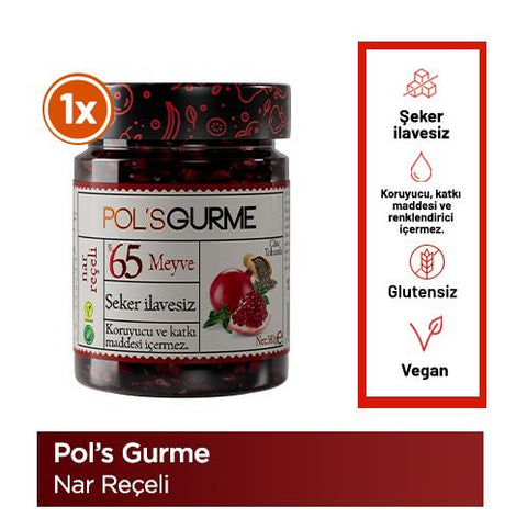 Pol's Gurme Nar Reçeli Chia Tohumlu Şeker İlavesiz %65 Meyve Oranlı 285 gr