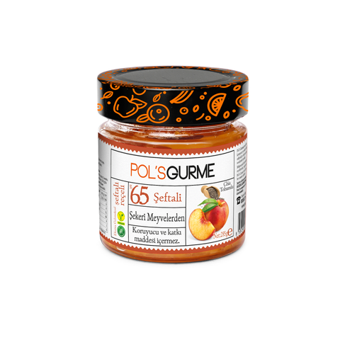Pol's Gurme Şeftali Reçeli, Şeker İlavesiz, Chia Tohumu 285 g