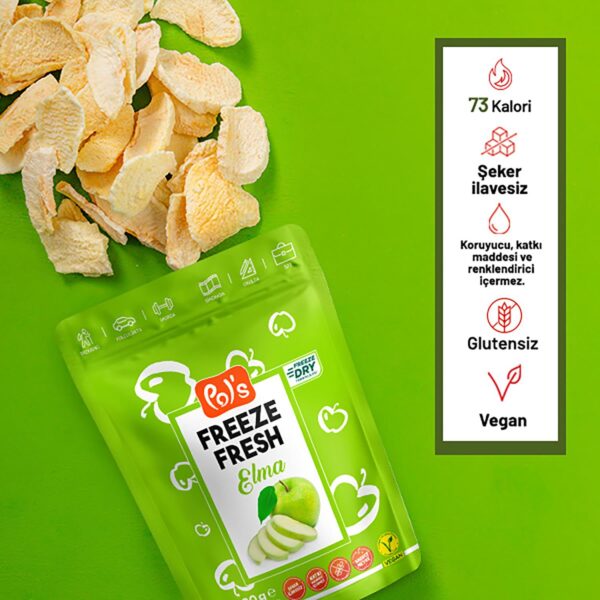Pol's Freeze Fresh Dondurularak Kurutulmuş Elma 20 g